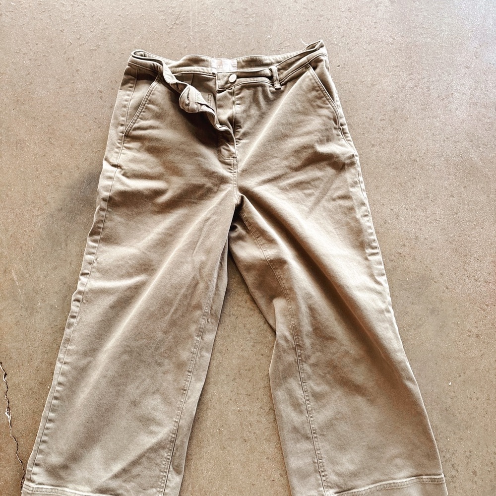 Everlane army green cropped wide regular chino pants